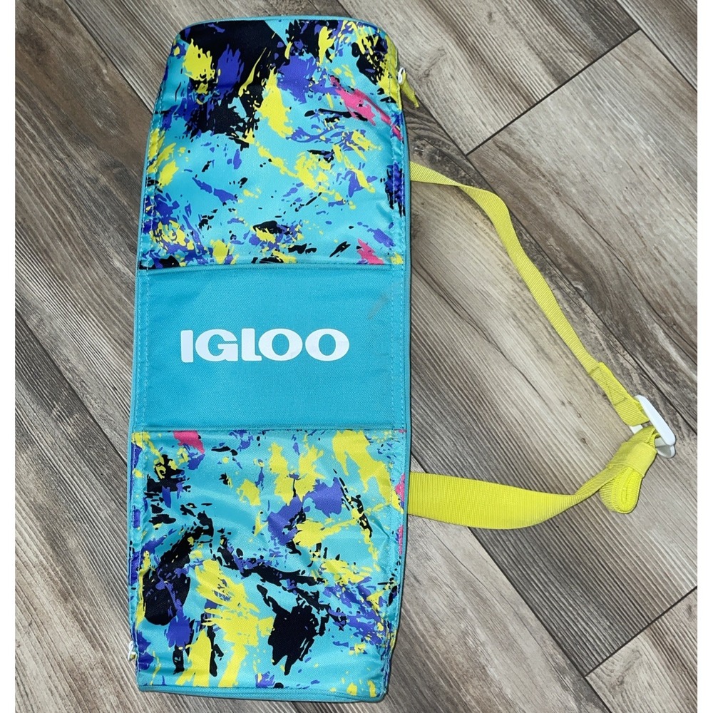 IGLOO Double‎ Barrel Seaside Sling 8 Can Cooler Bag Retro 80s Splatter Print
